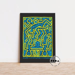 Affiche de galerie amusante Keith Haring, impression d'art moderne, impression pop art, impression d'art Keith Haring, impression d'art contemporain, décoration murale, décoration d'intérieur