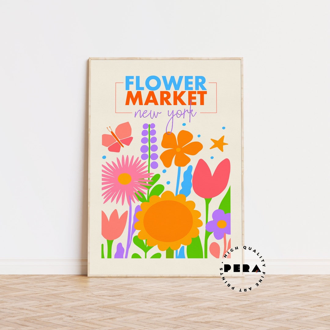 Flower Market Print, New York Flower Market, Matisse Flower, Flower Market Poster, Floral Wall