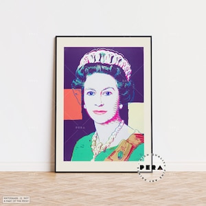 Andy Warhol, Queen Elizabeth II 1985, Andy Warhol Print, Pop Art, Retro Poster, Modern Art Print, Exhibition Poster, Trendy Wall Art Print