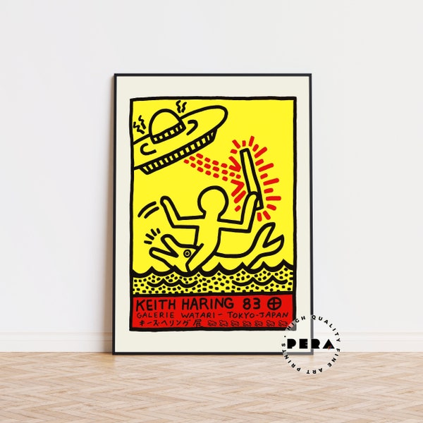 Keith Haring 83 Galerie Watari Poster, Keith Haring Poster, Pop Art, Keith Haring Art Print, Contemporary Art Print, Wall Decor, Home Decor