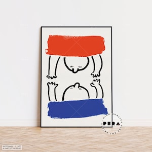 Keith Haring - The Story of Red and Blue, Keith Haring Poster, Pop Art Print, Retro Poster, Keith Haring Art, Keith Haring Acrobat Print