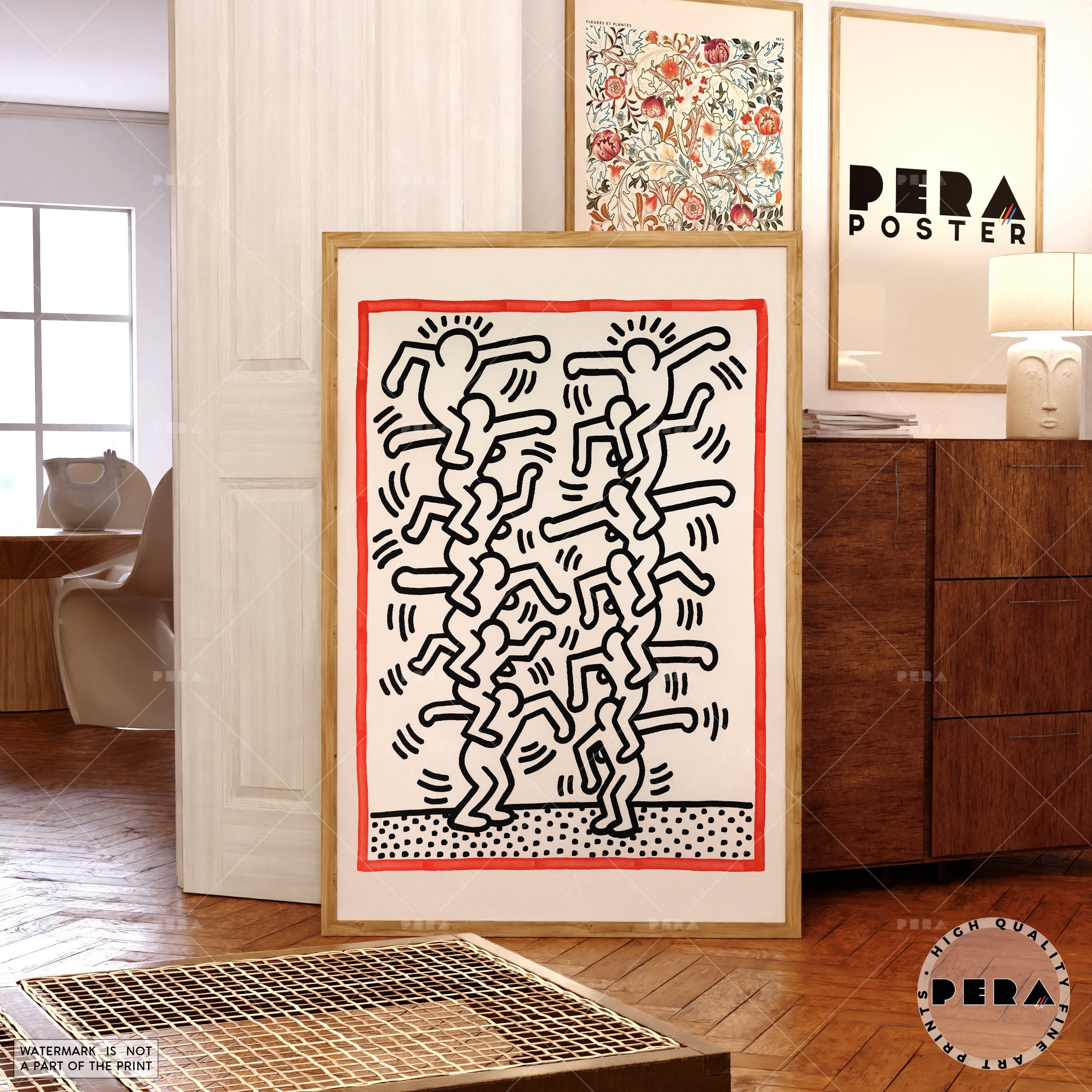 Keith Haring Three Lithographs 1985 Keith Haring Poster Pop Etsy