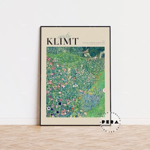 Gustav Klimt - Italian Garden Landscape 1913, Exhibition Poster, Vintage Poster, Famous Painting, Art Gallery Poster, Flower Art, Gift Ideas