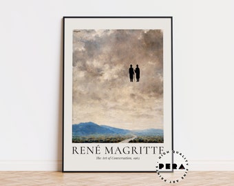 Rene Magritte Print, The Art of Conversation 1963, Magritte Art, Exhibition Print, Vintage Art, Abstract Poster, Printable High Quality Art