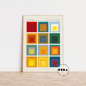 Josef Albers Print, Josef Albers Square Poster, Art Poster, Exhibition Print, Vintage Art, Abstract Poster, Printable High Quality Art