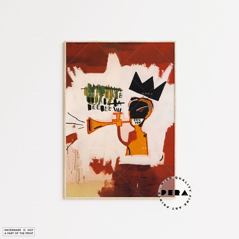 Jean Michel Basquiat Basquiat Trumpet 1984 Basquiat Print Etsy