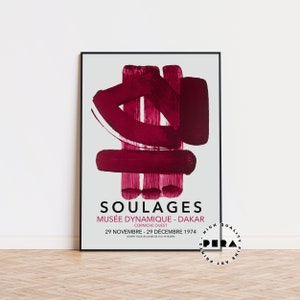 Soulages Poster, Pierre Soulages, Modern Poster, Minimalist Print, Exhibition Poster, Soulages Print, Wall Decor Print, High Quality Poster