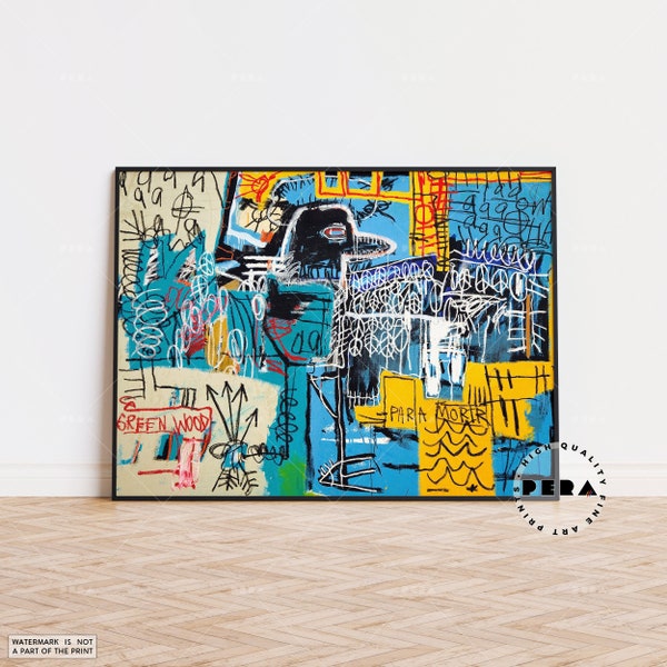 Jean Michel Basquiat, Basquiat Druck, Street Art, Basquiat - Vogel auf Geld, Basquiat Poster, Pop Art, abstrakte Kunst, moderne Kunst, Wanddekoration