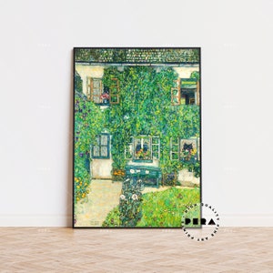 Gustav Klimt Print, Forester's House in Weissenbach II, Exhibition Poster, Vintage Poster, Famous Painting, Art Gallery Poster, Flower Art