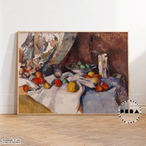 Paul Cézanne, Still Life with Apples, Cezanne Print, Famous Painting, French Artist Print, Oil Painting, Landscape Wall Art, Home Décor