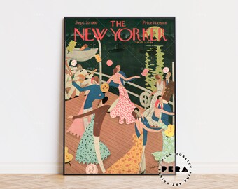 The New Yorker Magazine Cover Print, Retro Print, Magazine Cover Prints, Retro Magazine Cover, Best of New Yorker Prints, Trendy Wall Art