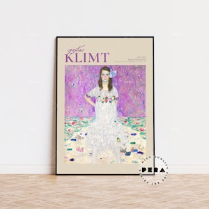 Gustav Klimt Poster, Klimt - Mada Primavesi, Cartel de exposición, Póster vintage, Pintura famosa, Póster de galería de arte, Arte de flores, Ideas de regalo