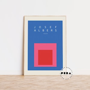 Josef Albers Print, Josef Albers Square Poster, Art Poster, Exhibition Print, Vintage Art, Abstract Poster, Printable High Quality Art