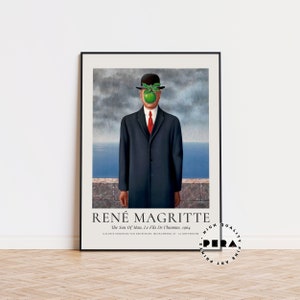 Rene Magritte Print, The Son Of Man 1964, Magritte Art Poster, Exhibition Print, Vintage Art, Abstract Poster, Printable High Quality Art
