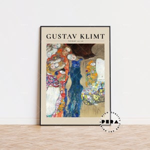 Gustav Klimt Poster, Klimt - The Bride 1918, Cartel de exposición, Póster vintage, Pintura famosa, Póster de galería de arte, Arte de flores, Ideas de regalo