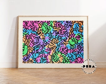 Keith Haring Art Poster, Keith Haring Print, Modern Art Print, Pop