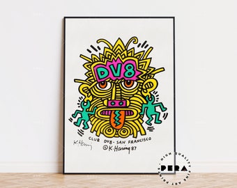 Buy Keith Haring Print, Club DV8, Keith Haring Poster, Pop Art