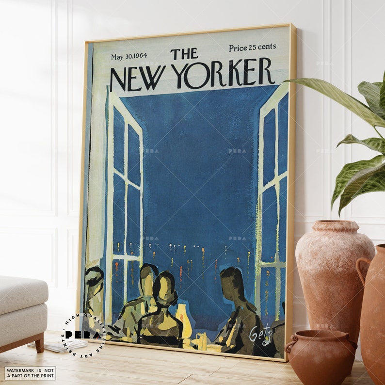 The New Yorker Magazine Cover Print, Retro Print, Magazine Cover Prints, Retro Magazine Cover, Best of New Yorker Prints, Trendy Wall Art image 2