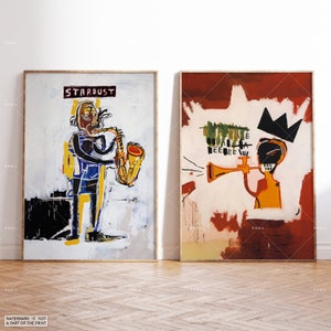 Jean Michel Basquiat Set of 2, Basquiat Print, Street Art, Basquiat Set of 2, Basquiat Poster, Pop Art, Abstract Art, Modern Art, Wall Decor