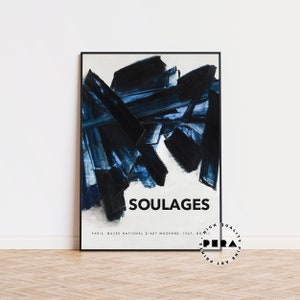 Poster Soulages, Pierre Soulages, Poster moderno, Stampa minimalista, Poster della mostra, Stampa Soulages, Stampa di decorazioni murali, Poster di alta qualità