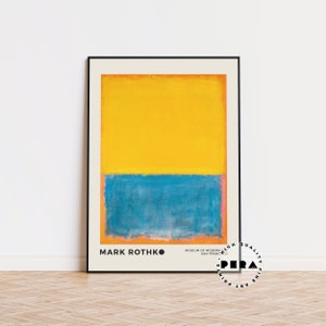 Pôster de exposição de Mark Rothko, pôster de arte de Mark Rothko, impressão de museu, exposição de museu de suspensão de parede, impressão retrô, decoração de parede, arte de parede
