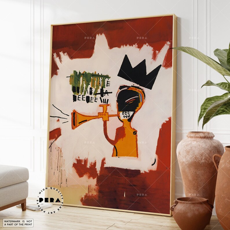 Jean Michel Basquiat Basquiat Trumpet 1984 Basquiat Print Etsy
