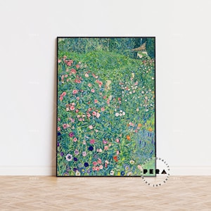 Gustav Klimt - Italian Garden Landscape 1913, Exhibition Poster, Vintage Poster, Famous Painting, Art Gallery Poster, Flower Art, Gift Ideas