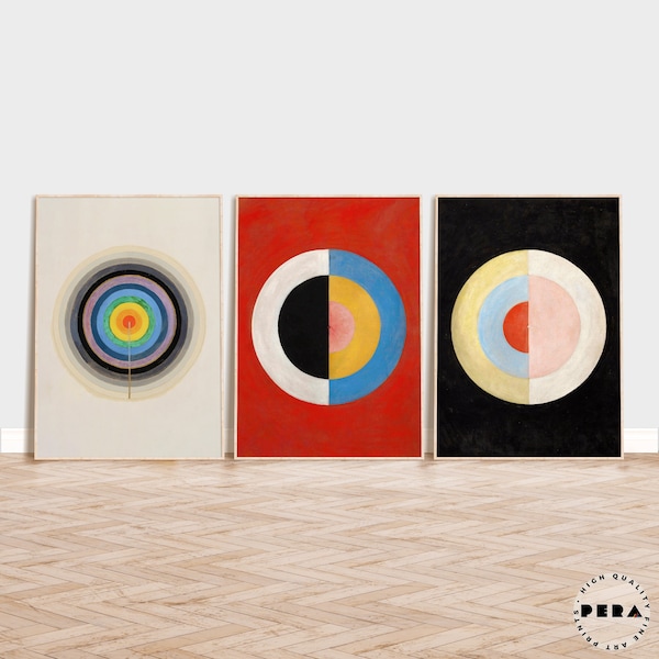 Hilma af Klint Set of 3, Exhibition Poster, Hilma af Klint Print, Art Gallery Poster, Museum Poster, Vintage Poster, Wall Decor, Home Decor