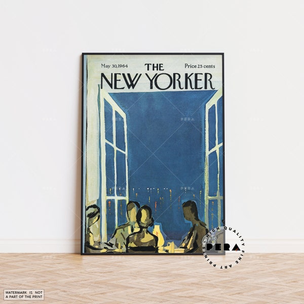 The New Yorker Magazine Cover Print, Retro Print, Magazine Cover Prints, Retro Magazine Cover, Best of New Yorker Prints, Trendy Wall Art