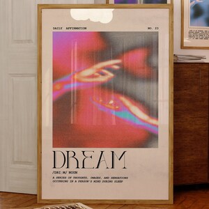 Aura Dream Poster, Gradient Motion Effect, Emotional Color Blend, Abstract Typography Art