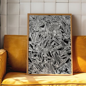 Cartel de papel de aluminio, cartel psicodélico, decoración de pared metálica, impresión Y2K de moda, arte de pared negro, cartel estético, impresión trippy, cartel funky