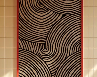 Abstract Black Lines Art Print: Retro Psychedelic Wall Decor (Digital Download)