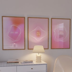 Aura Gradient Poster Set: Spiritual Mindfulness Wall Art (Digital Download)