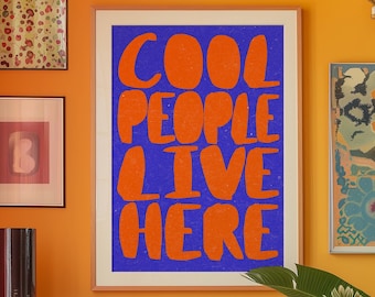 Trendy Typography Print, 70s Retro Wall Art