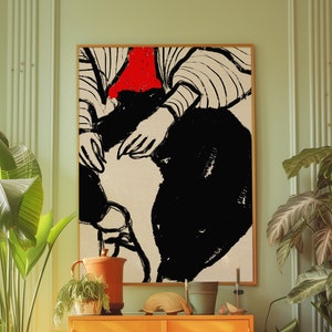 Arte de pared negro, cartel de los años 70, impresión de arte lineal, arte psicodélico, impresión retro, arte de pared trippy, cartel preppy, decoración de dopamina, cartel estético