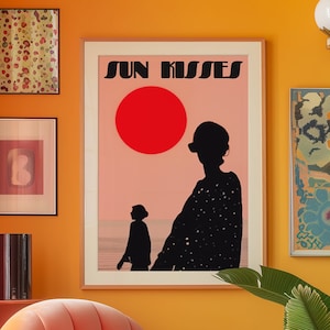 Cartel de Verano, Cartel de los años 70, Arte de pared naranja, Cartel de cocina, Cartel de casa de verano, Arte psicodélico, Impresión retro, Arte trippy, Arte de pared negra