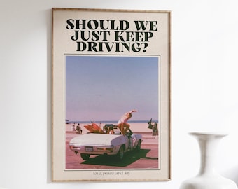 70s Car Poster: Retro Y2K Trippy Wall Art