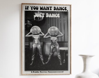 Disco Ball Print: 70s Retro Party Poster