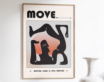 Trippy Art Print, Y2K Psychedelic Home Decor, "Move" Poster