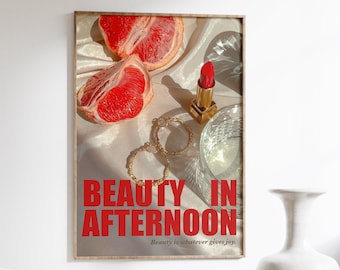 Beauty Magazine Poster: 70s Retro Fashion Wall Art Print