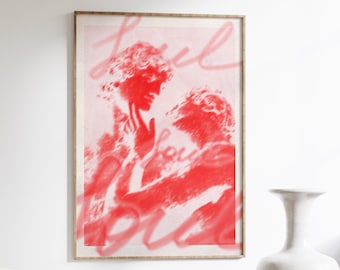 Red Love Statue Fine Art Print, Decor