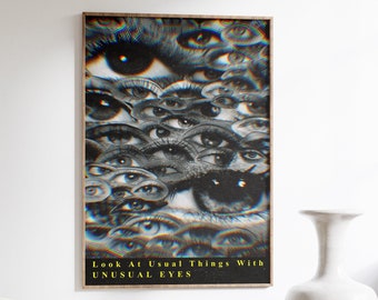 Trippy Eye Poster, Psychedelic Y2K Wall Art