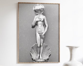 Venus Disco Ball Print, Room Decor