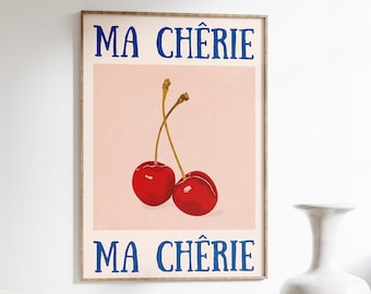 Cherry Poster: Retro 70s Psychedelic Wall Art