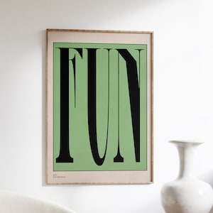 Minimalist &#39;Fun&#39; Art Exhibition Poster: Trendy Home Decor