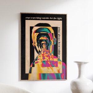 Psychedelic Wall Art, Retro Print, 70s Decor, Gradient Poster, Psychedelic Poster, 60s Print, Psychadelic Art, Trendy Wall Art, Trippy Print