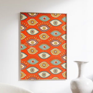 70s Psychedelic Eye Poster: Retro Y2K Home Decor