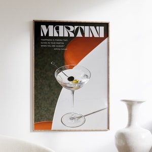 Póster de martini, impresión de pared de los años 70, arte de pared rojo, decoración de pared de cocina, póster de casa de verano, arte de pared psicodélico, impresión retro, arte de pared psicodélico