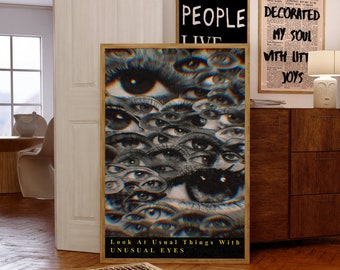 Trippy Eye Y2K Poster, Psychedelic Dorm Decor (Digital Download)