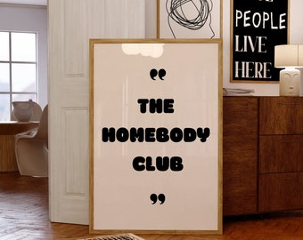Homebody Club Print: 70s Retro Wall Art (Digital Download)